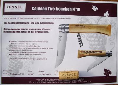 COUTEAU OPINEL TIRE BOUCHONS